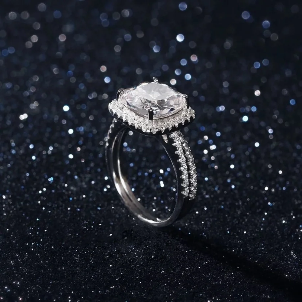 New Women’s 2 pc/set 925 Silver Diamond Ring